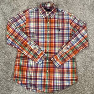 Ralph Lauren Classic Fit Men's M Madras‎ Plaid Button Down Shirt Multicolor